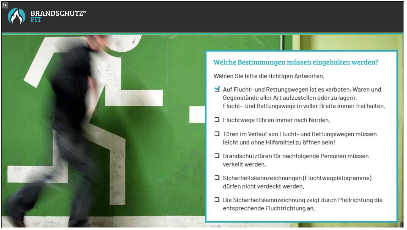 Online Unterweisung BrandschutzFit® - Verhalten im Brandfall