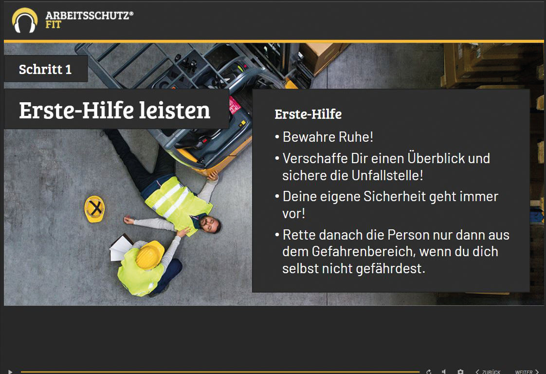 Online-Unterweisung ArbeitsschutzFit® - Linzenzpaket für 100 Mitarbeitende